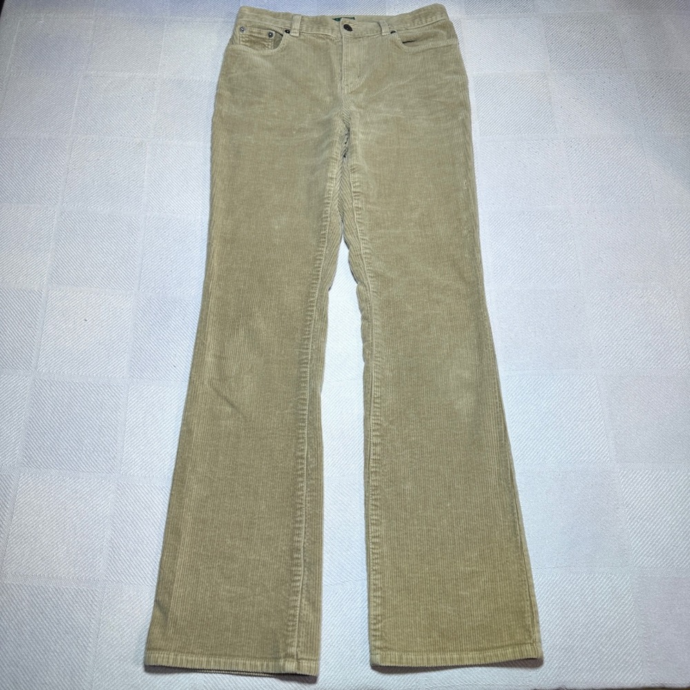 Lauren Jeans Co Ralph Lauren Corduroy Pants Womens 2 Bootcut Tan‎ Beige Mid Rise
